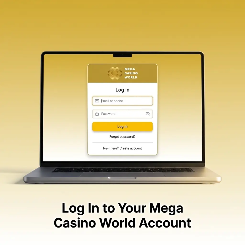 Log in to your Mega Casino World account using your email and password to access your dashboard.