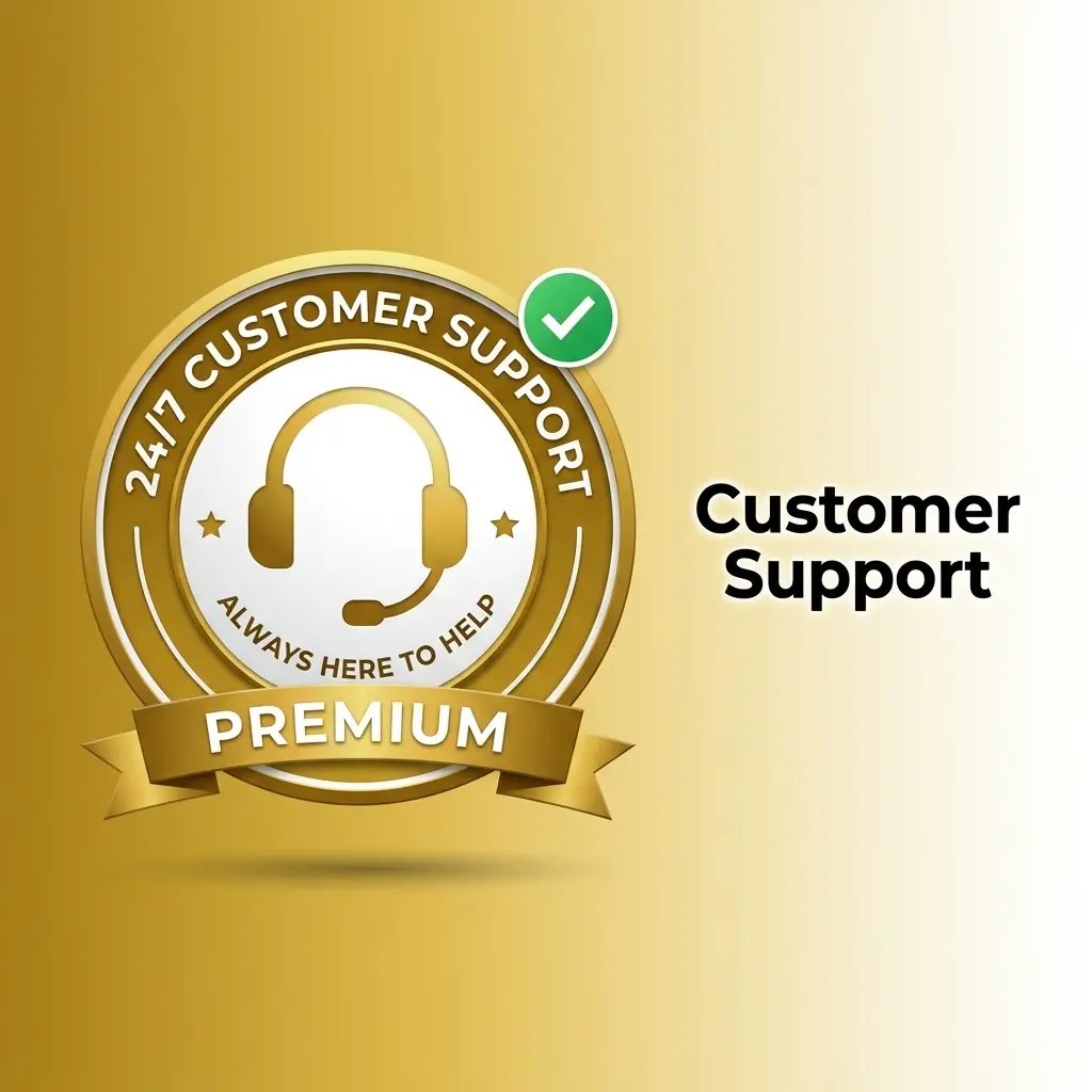 Customer support channels: live chat, WhatsApp, and email, all available 24/7 with varying response times.