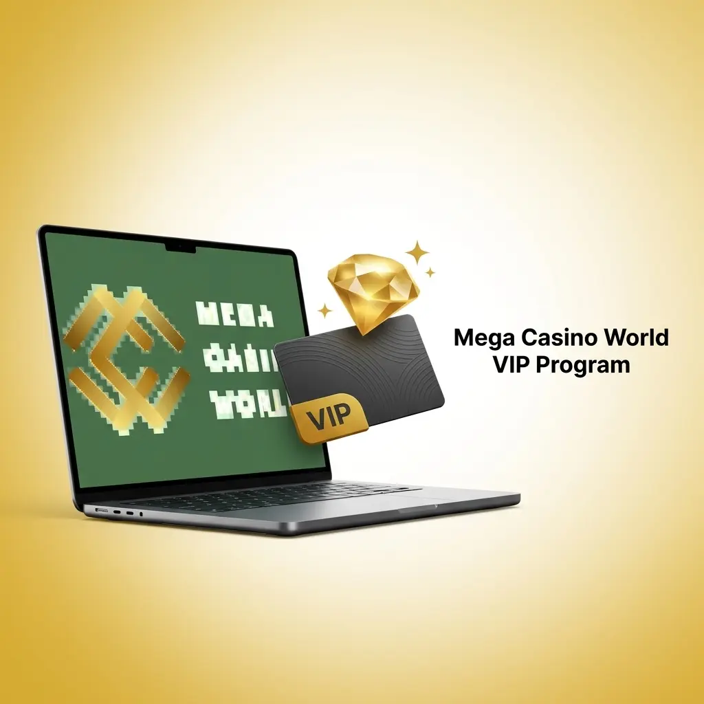 Mega Casino World VIP program with 5 tiers offering cashback, faster withdrawals, and dedicated account managers