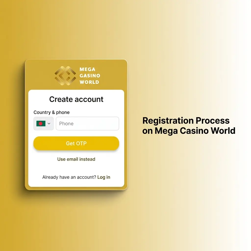 Step-by-step registration guide for Mega Casino World: sign up, verify, deposit, and claim your 150% welcome bonus.