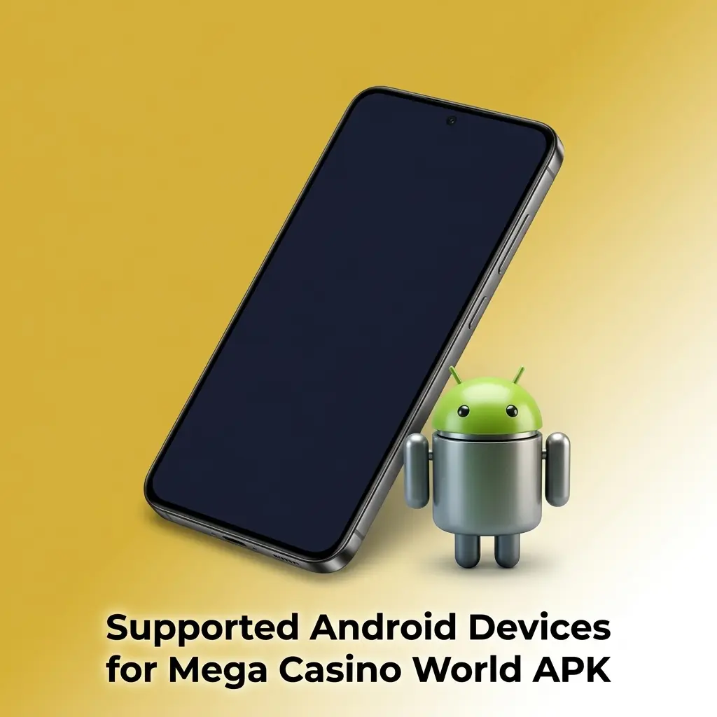 Supported Android devices for Mega Casino World APK: compatible models from Samsung, Sony, Huawei, OnePlus, Oppo, Google, Xiaomi and Poco.