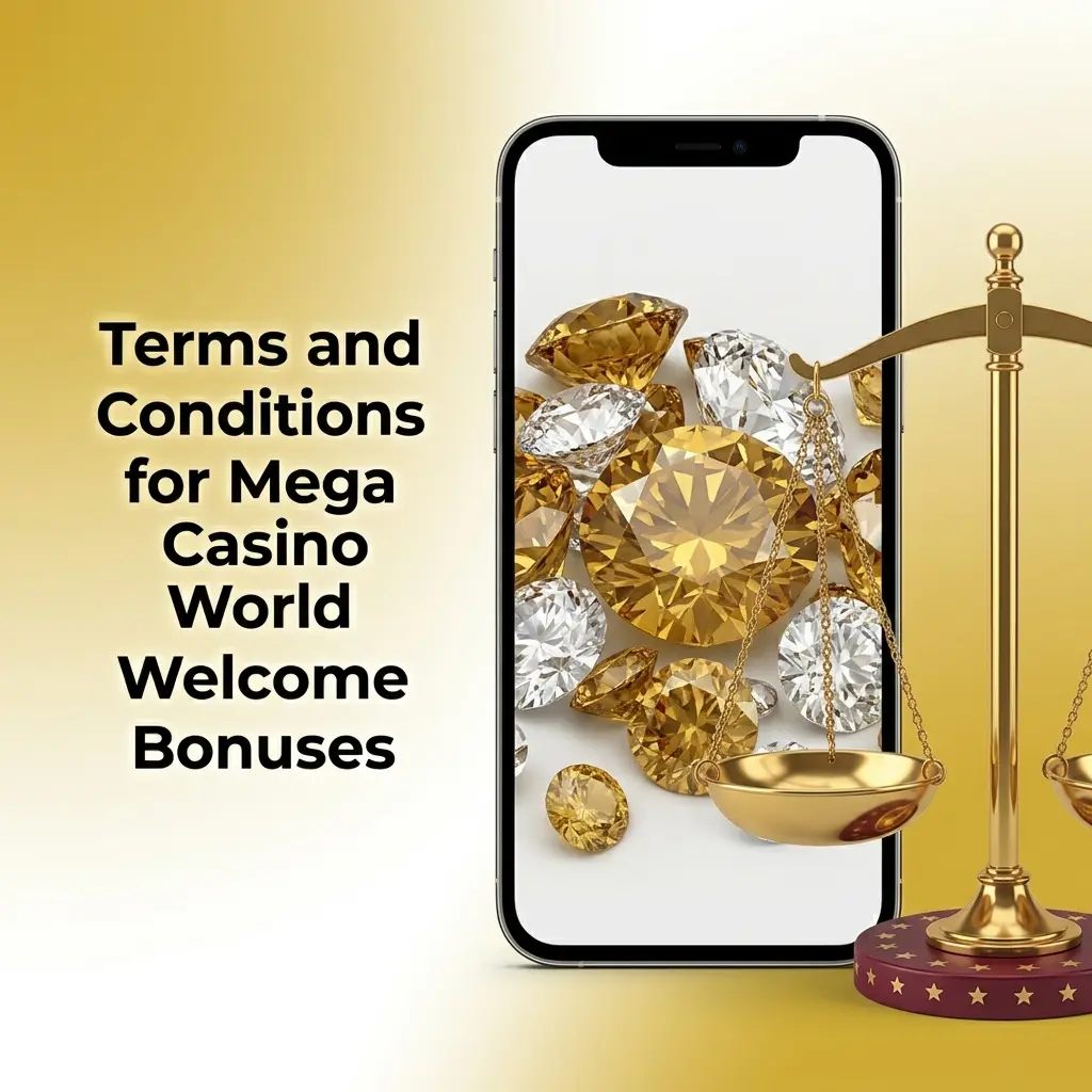 Terms and conditions for Mega Casino World welcome bonuses, covering deposit rules, wagering requirements, and eligibility criteria.